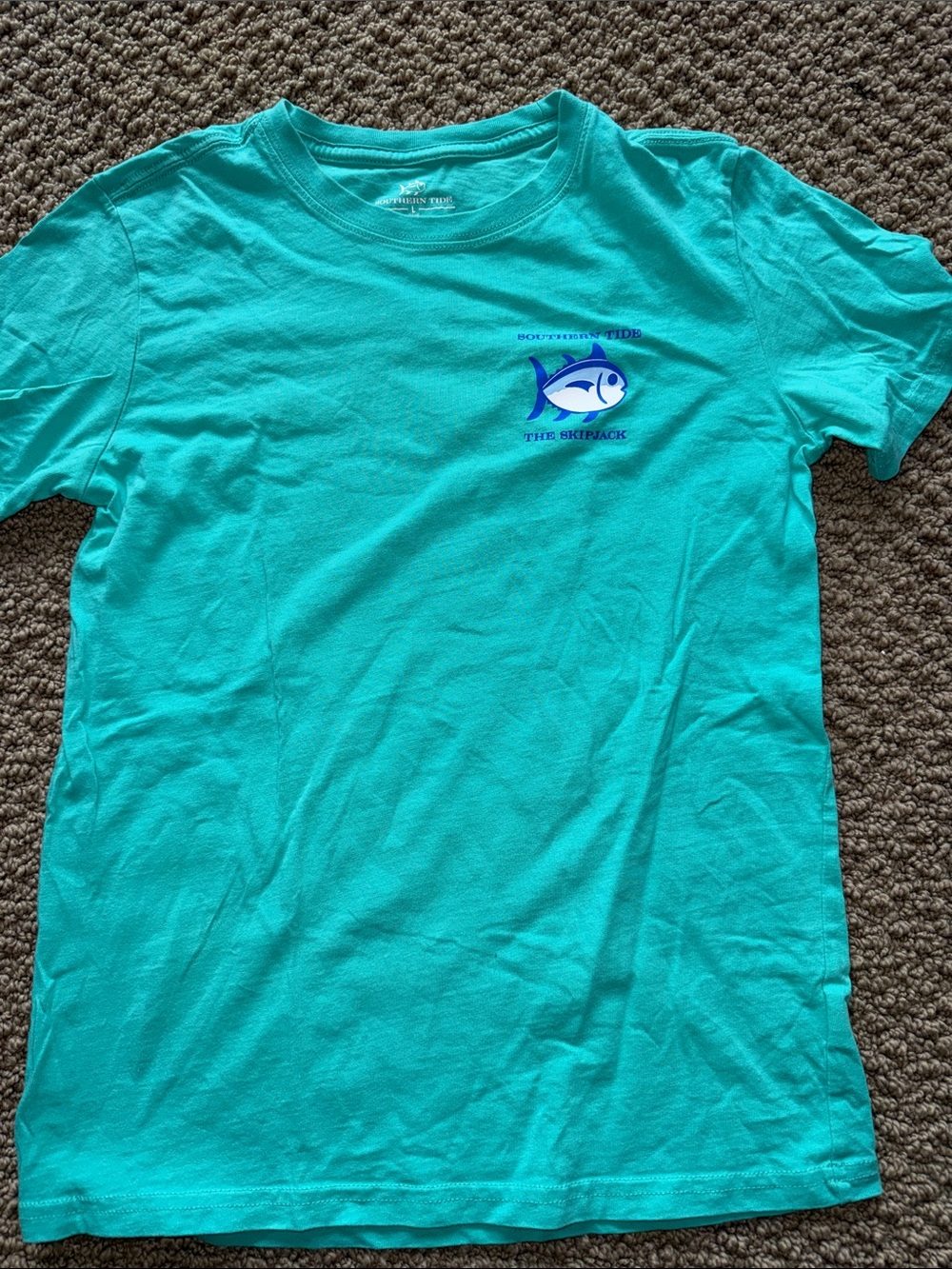Southern tide teal boys shirt size large (12-14) like new